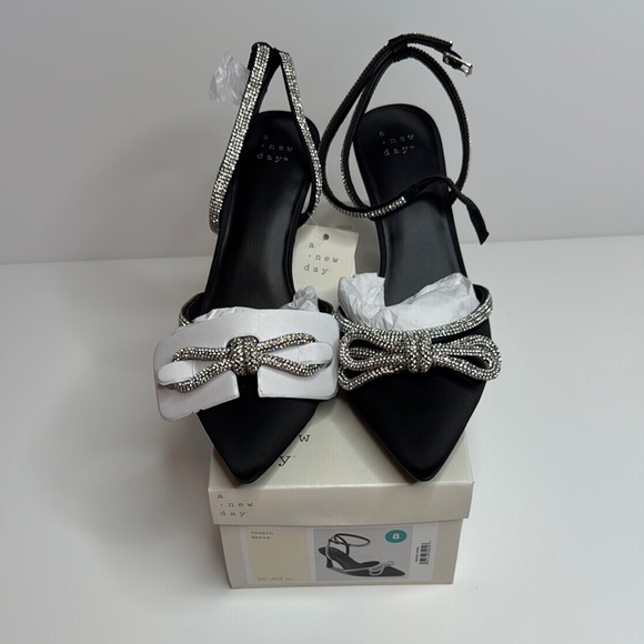 A New Day Black Crystal Slingback Heels - Picture 4 of 12